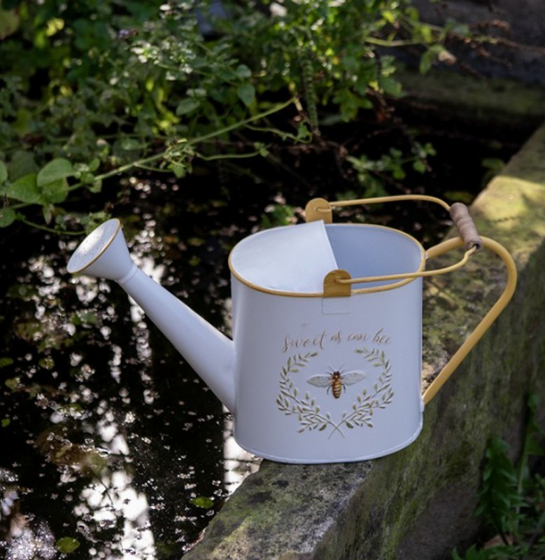 Annaffiatoio decorativo decorato con ape e fiori e scritta “As sweet as can bee”